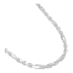 Cadena Plata 925 Torzal Fígaro Sólida 60cm Unisex - Imagen 2