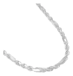 Cadena Plata 925 Torzal Fígaro Sólida 60cm Unisex - Imagen 2