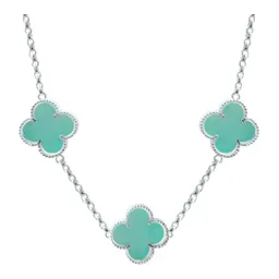 Cadena Plata 925 Tréboles Esmaltados Menta 65cm - Imagen 2