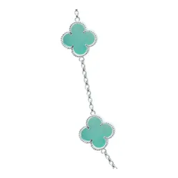 Cadena Plata 925 Tréboles Esmaltados Menta 65cm - Imagen 3