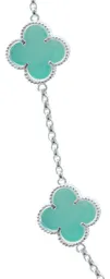 Cadena Plata 925 Tréboles Esmaltados Menta 65cm - Imagen 3