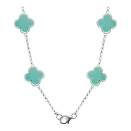 Cadena Plata 925 Tréboles Esmaltados Menta 65cm - Imagen 4