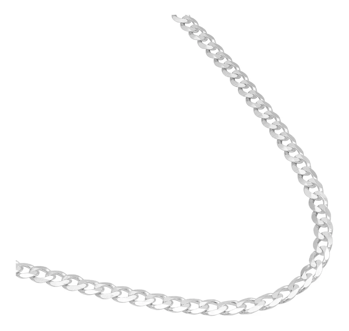 Cadena Plata Ley .925 Cubana Barbada Hombre 65 cm - Imagen 1