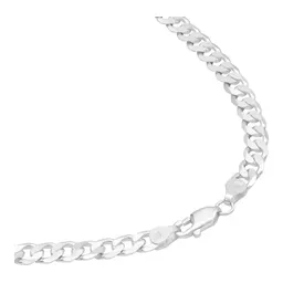 Cadena Plata Ley 925 Cubana Barbada para Hombre 50 cm - Imagen 2