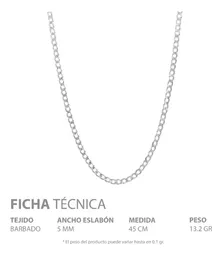 Cadena Plata Ley .925 Cubana Diamantada 45 cm para Hombre - Imagen 5