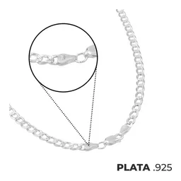 Cadena Plata Ley .925 Cubana Diamantada 45 cm para Hombre - Imagen 8