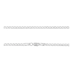 Cadena Plata Ley .925 Cubana Diamantada 55cm Unisex - Imagen 4