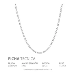 Cadena Plata Ley .925 Cubana Diamantada 55cm Unisex - Imagen 5