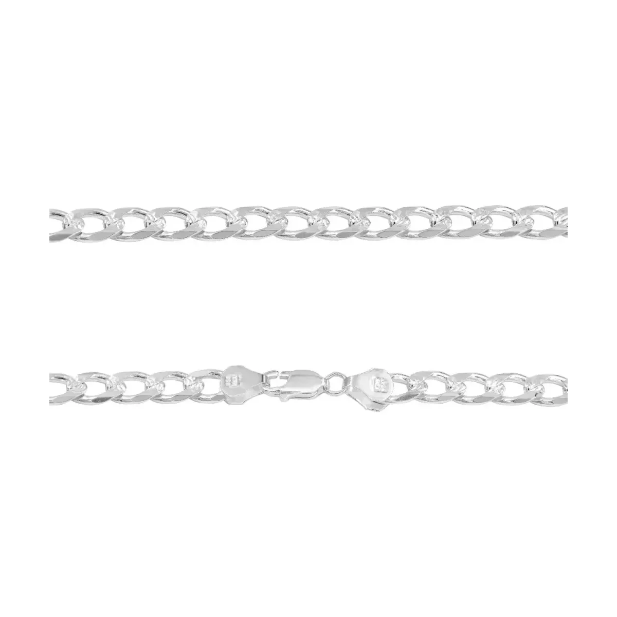 Cadena Plata Ley .925 Cubana Diamantada para Hombre 70cm - Imagen 4