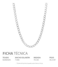 Cadena Plata Ley .925 Cubana Diamantada para Hombre 70cm - Imagen 5