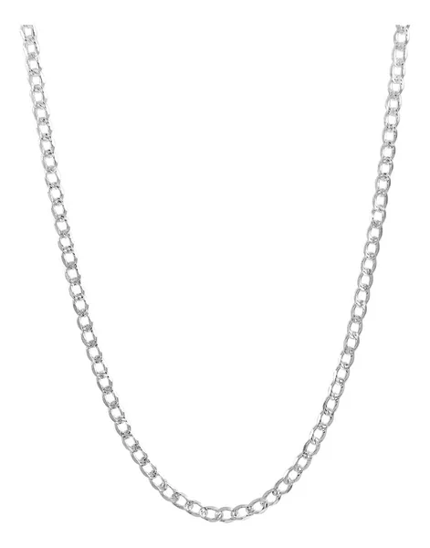 Cadena Plata Ley 925 Cubana Diamantada para Hombre de 60cm - Imagen 1