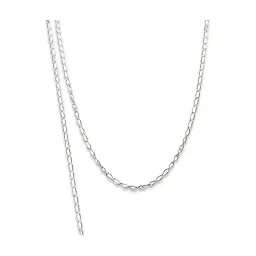 Cadena Plata Ley 925 Diseño Semilla de Melón 50cm Unisex - Imagen 1