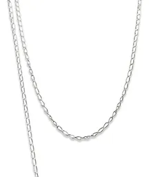 Cadena Plata Ley 925 Diseño Semilla de Melón 50cm Unisex - Imagen 1