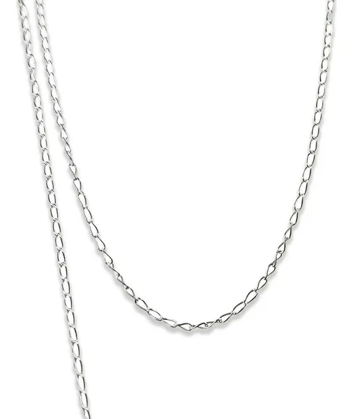 Cadena Plata Ley 925 Diseño Semilla de Melón 50cm Unisex - Imagen 1