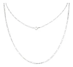 Cadena Plata Ley 925 Figaro 3x1 55cm Unisex - Imagen 1