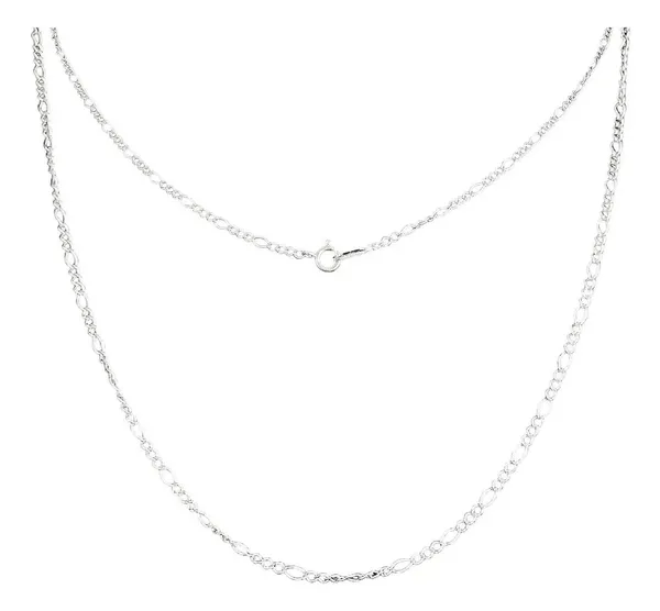 Cadena Plata Ley 925 Figaro 3x1 55cm Unisex - Imagen 1
