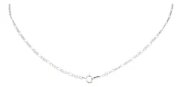 Cadena Plata Ley 925 Figaro 3x1 55cm Unisex - Imagen 3