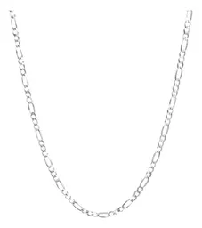 Cadena Plata Ley .925 Figaro 3x1 Diamantada 45cm Unisex - Imagen 1