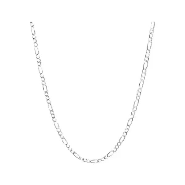 Cadena Plata Ley .925 Figaro 3x1 Diamantada 45cm Unisex - Imagen 1