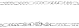 Cadena Plata Ley .925 Figaro 3x1 Diamantada 45cm Unisex - Imagen 4