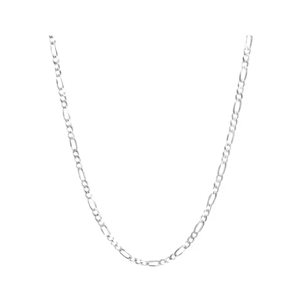 Cadena Plata Ley 925 Figaro 3x1 Diamantada 50cm Unisex - Imagen 1