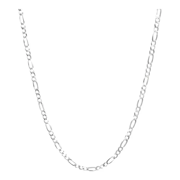 Cadena Plata Ley 925 Figaro 3x1 Diamantada 50cm Unisex - Imagen 1