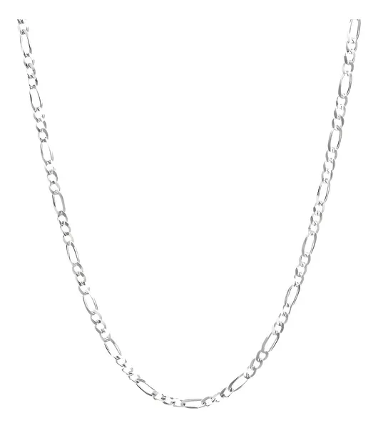 Cadena Plata Ley 925 Figaro 3x1 Diamantada 50cm Unisex - Imagen 1