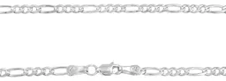 Cadena Plata Ley 925 Figaro 3x1 Diamantada 50cm Unisex - Imagen 4