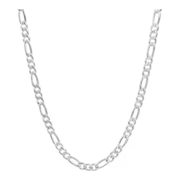 Cadena Plata Ley .925 Figaro 3x1 Diamantada 60cm para Hombre - Imagen 1
