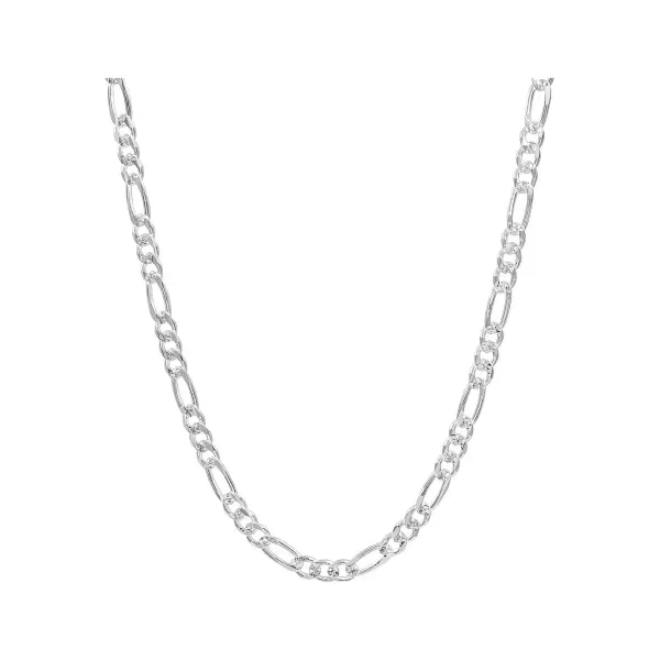 Cadena Plata Ley .925 Figaro 3x1 Diamantada 60cm para Hombre - Imagen 1