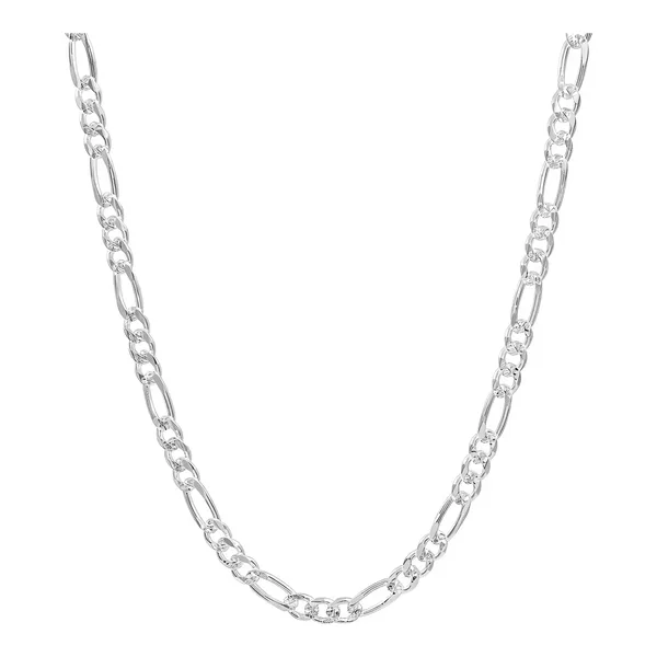 Cadena Plata Ley .925 Figaro 3x1 Diamantada 60cm para Hombre - Imagen 1