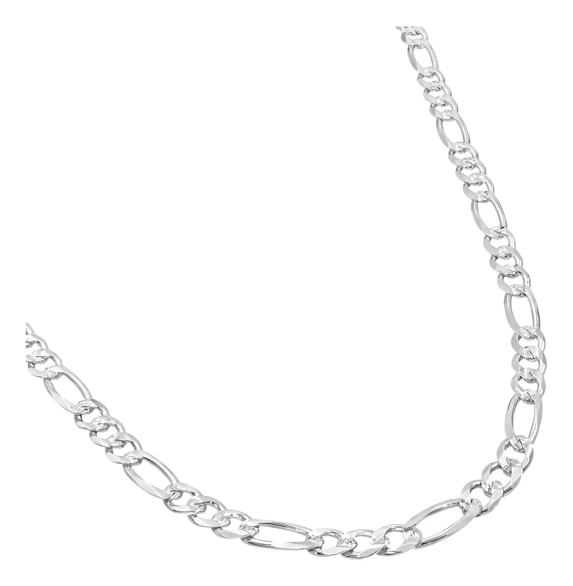 Cadena Plata Ley .925 Figaro 3x1 Diamantada 60cm para Hombre - Imagen 1