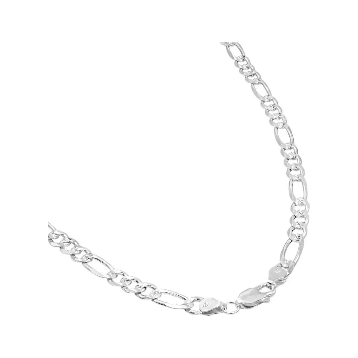 Cadena Plata Ley .925 Figaro 3x1 Diamantada 60cm para Hombre - Imagen 3