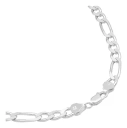 Cadena Plata Ley 925 Figaro 3x1 para Hombre 65cm - Imagen 3
