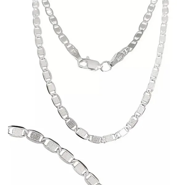 Cadena Plata Ley 925 Marinera Lisa 55 Cm para Hombre y Mujer - Imagen 1