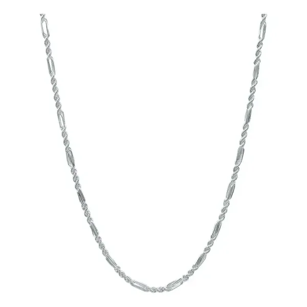 Cadena Torsal Figaro Italiana Plata .925 50cm - Imagen 1