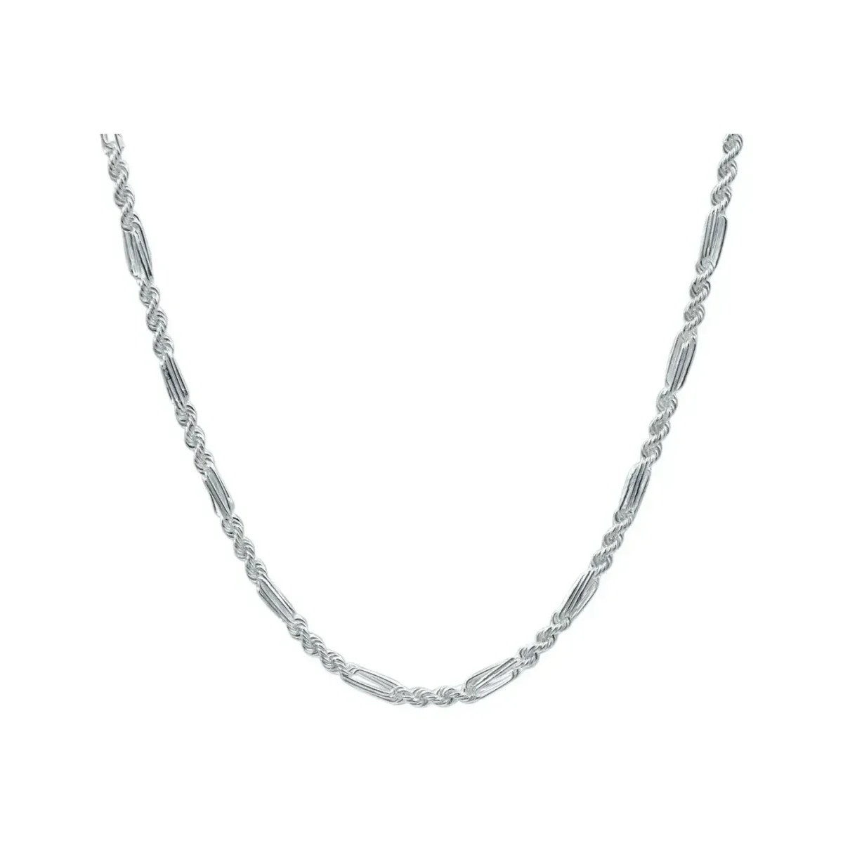 Cadena Torsal Figaro Italiana Plata .925 50cm - Imagen 2