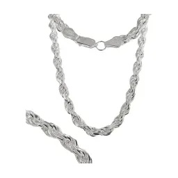 Cadena Torzal Gruesa Plata Ley .925 de 70cm para Hombre y Mujer - Imagen 1