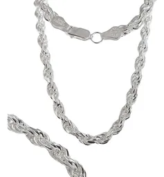 Cadena Torzal Gruesa Plata Ley .925 de 70cm para Hombre y Mujer - Imagen 1