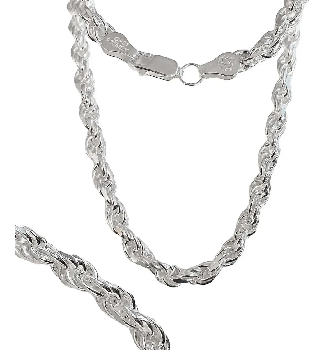 Cadena Torzal Gruesa Plata Ley .925 de 70cm Unisex - Collar de plata Joyaris joyería mexicana