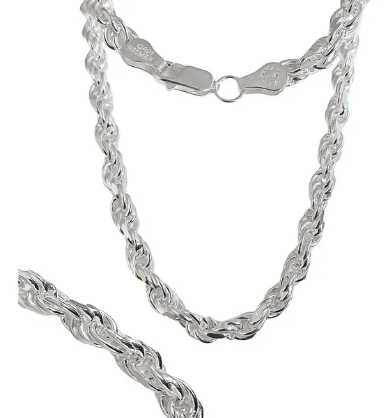 Cadena Torzal Gruesa Plata Ley .925 de 70cm para Hombre y Mujer - Imagen 1