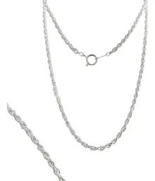 Cadena Torzal Plata 925 55cm para Collar Unisex Estilo Italiano - Imagen 1