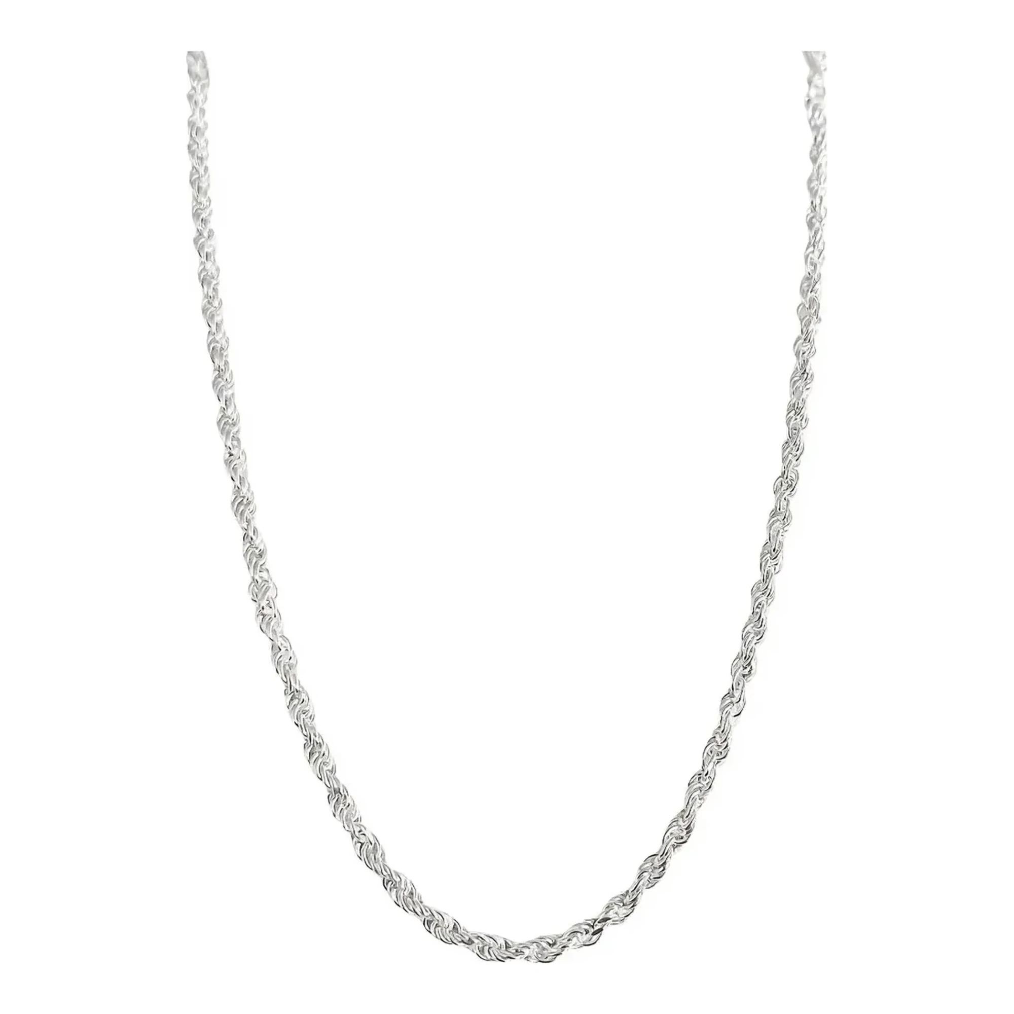 Cadena Torzal Plata 925 55cm para Collar Unisex Estilo Italiano - Imagen 2