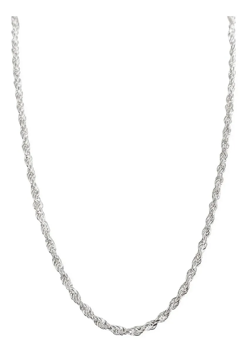 Cadena Torzal Plata 925 55cm para Collar Unisex Estilo Italiano - Imagen 2