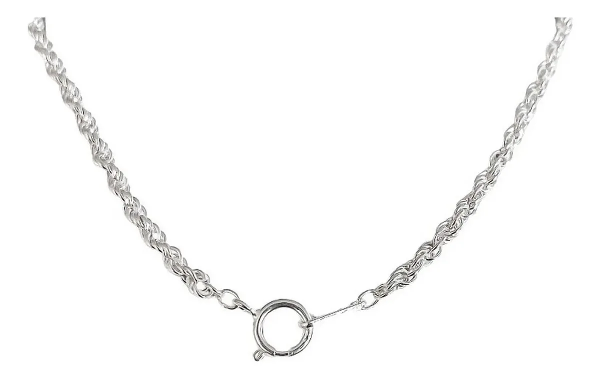 Cadena Torzal Plata 925 55cm para Collar Unisex Estilo Italiano - Imagen 3