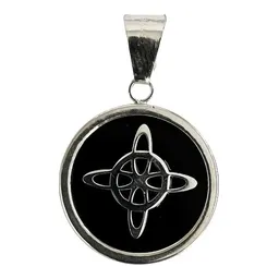 Collar Cadena Barbada Nudo Bruja Zirconia Negra Plata .925 - Imagen 2