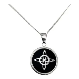 Collar Cadena Barbada Nudo Bruja Zirconia Negra Plata .925 - Imagen 4