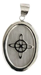 Collar Óvalo Nudo Bruja Encapsulada Plata .925 con Zirconia - Imagen 2