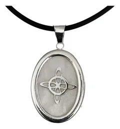 Collar Óvalo Nudo Bruja Encapsulada Plata .925 con Zirconia - Imagen 4