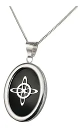 Collar Nudo Bruja Zirconia Negra Cadena Barbada Plata .925 - Imagen 1